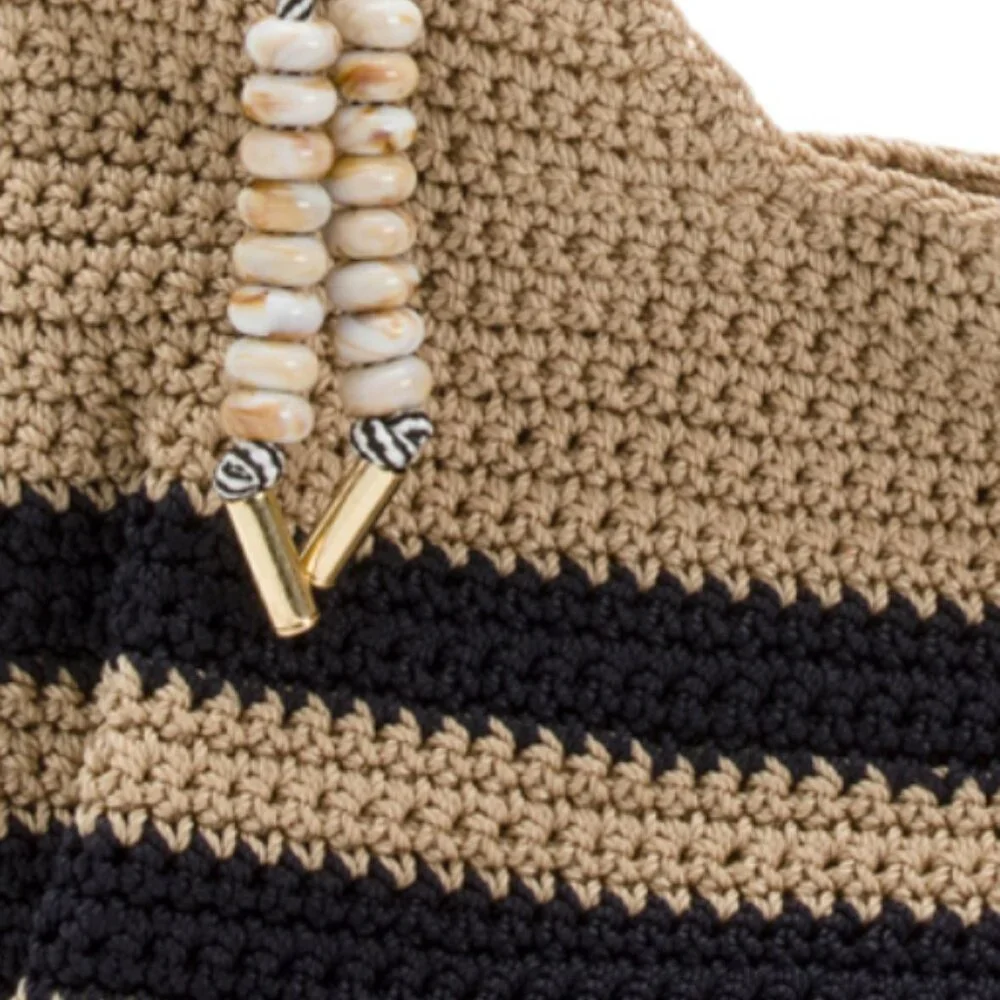 TOMMY BAHAMA Striped Hobo With Bungee Cord